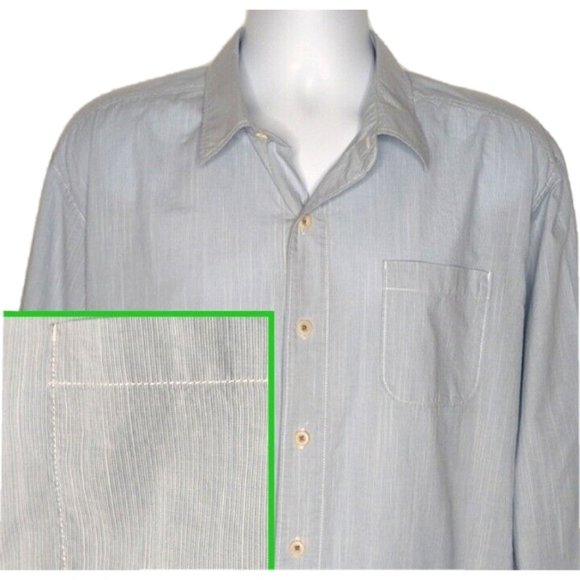 Tommy Bahama Relax Blue Long Sleeve Stripe Button Up Shirt Men XL X-Large - Picture 1 of 9